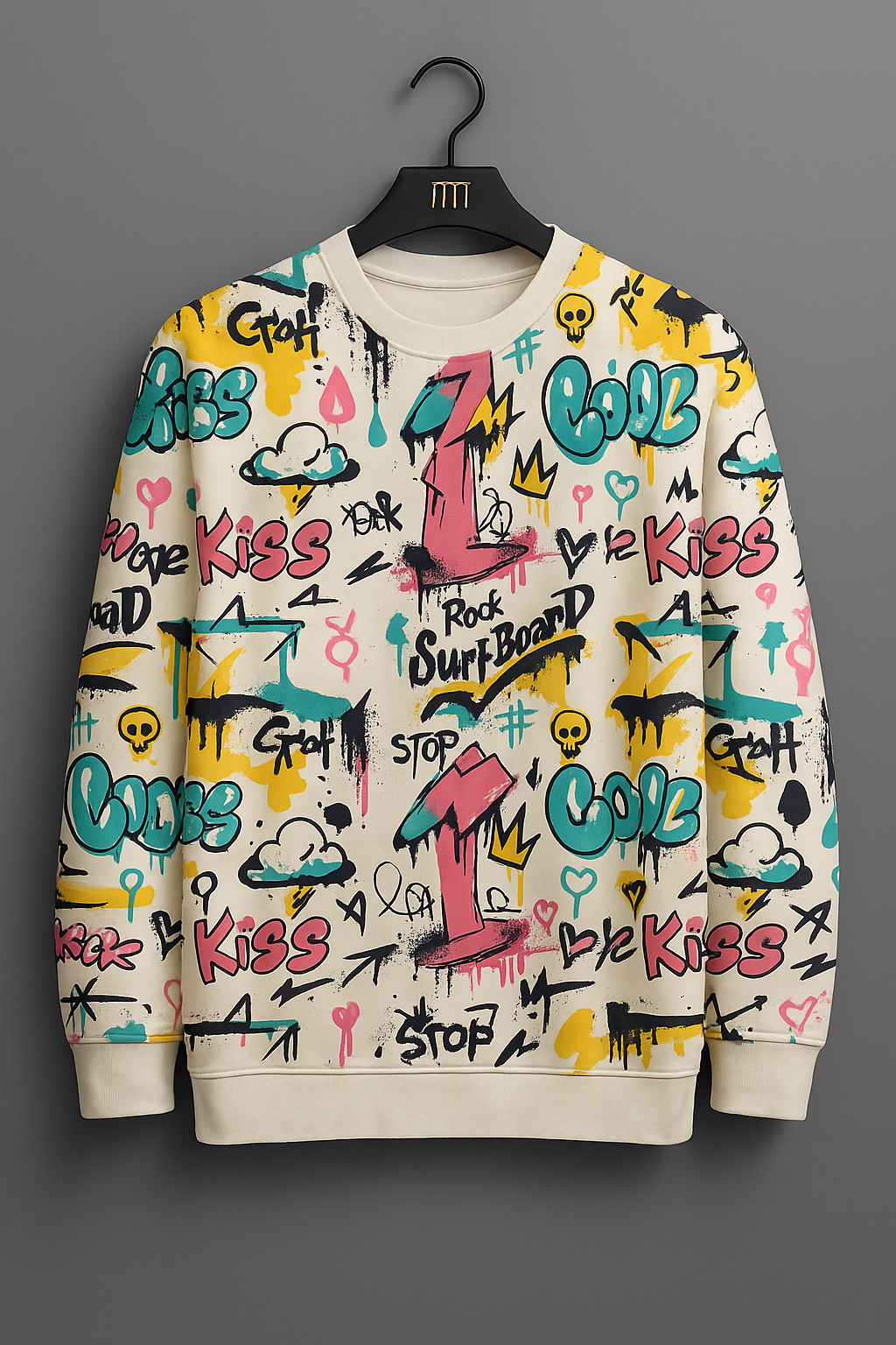 Graffiti Street Art Sweatshirt – Colorful Urban Graphic Pullover | Cool Spray-Paint Style Unisex Crewneck