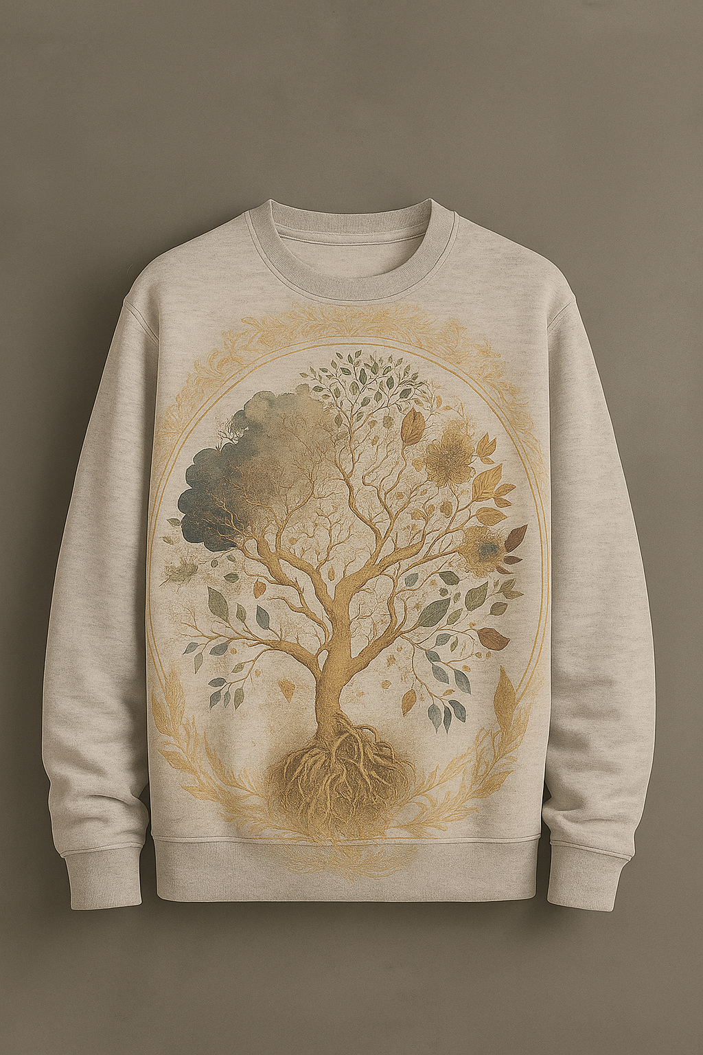 Tree of Life Vintage Sweatshirt – Spiritual Nature Art Pullover | Earthy Aesthetic Unisex Cozy Crewneck