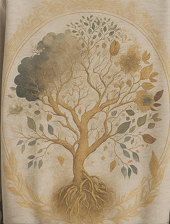 Tree of Life Vintage Sweatshirt – Spiritual Nature Art Pullover | Earthy Aesthetic Unisex Cozy Crewneck