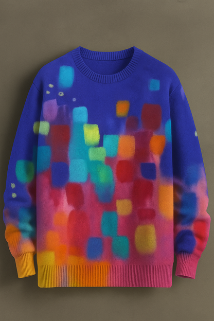 Vibrant Abstract Art Sweatshirt – Colorful Modern Streetwear Pullover | Unisex Bold Pattern Crewneck
