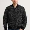Geometric Multicolor Maze Bomber Jacket – Abstract Street Art Pattern | Unisex Zip-Up Jacket