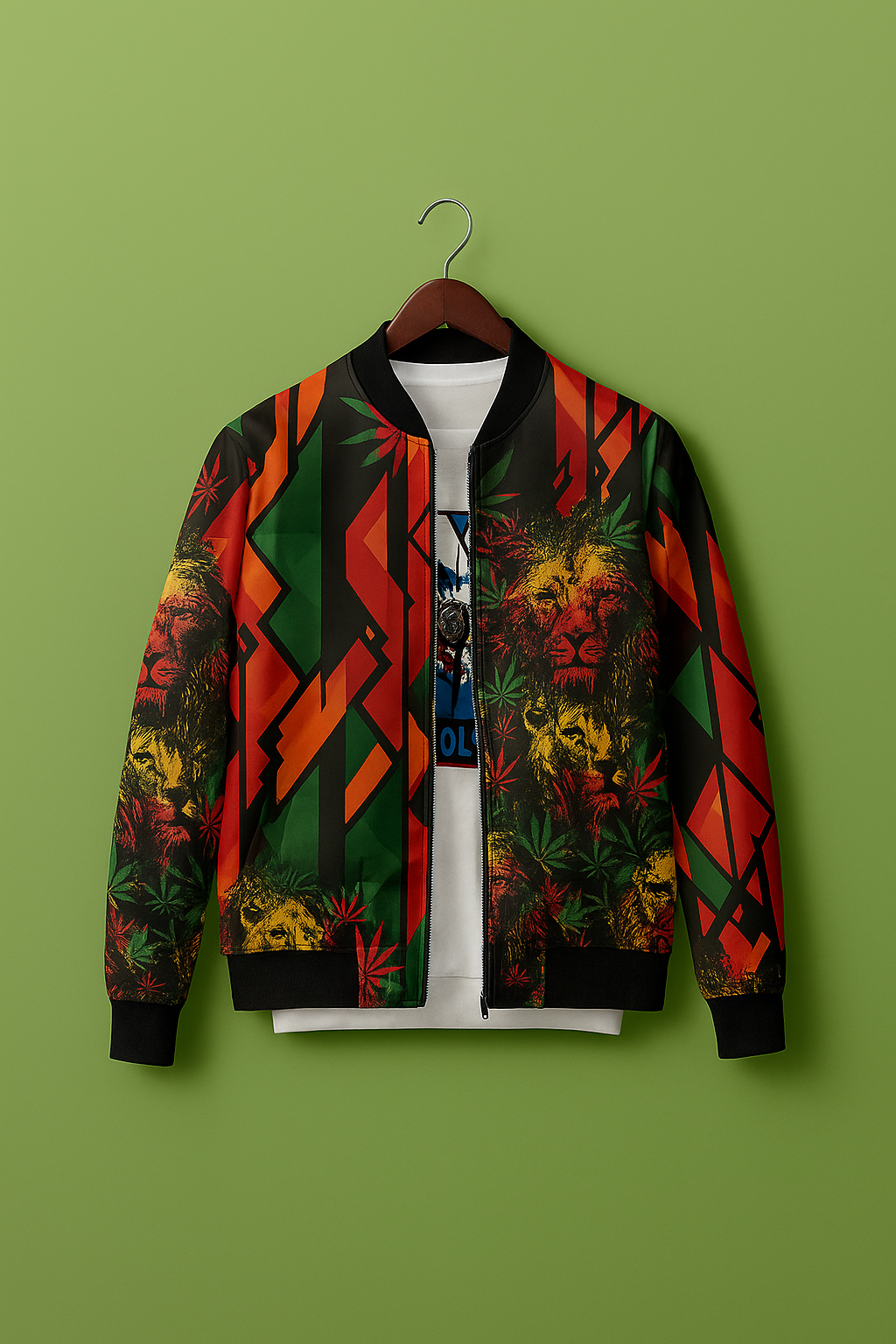 Geometric Multicolor Maze Bomber Jacket – Abstract Street Art Pattern | Unisex Zip-Up Jacket