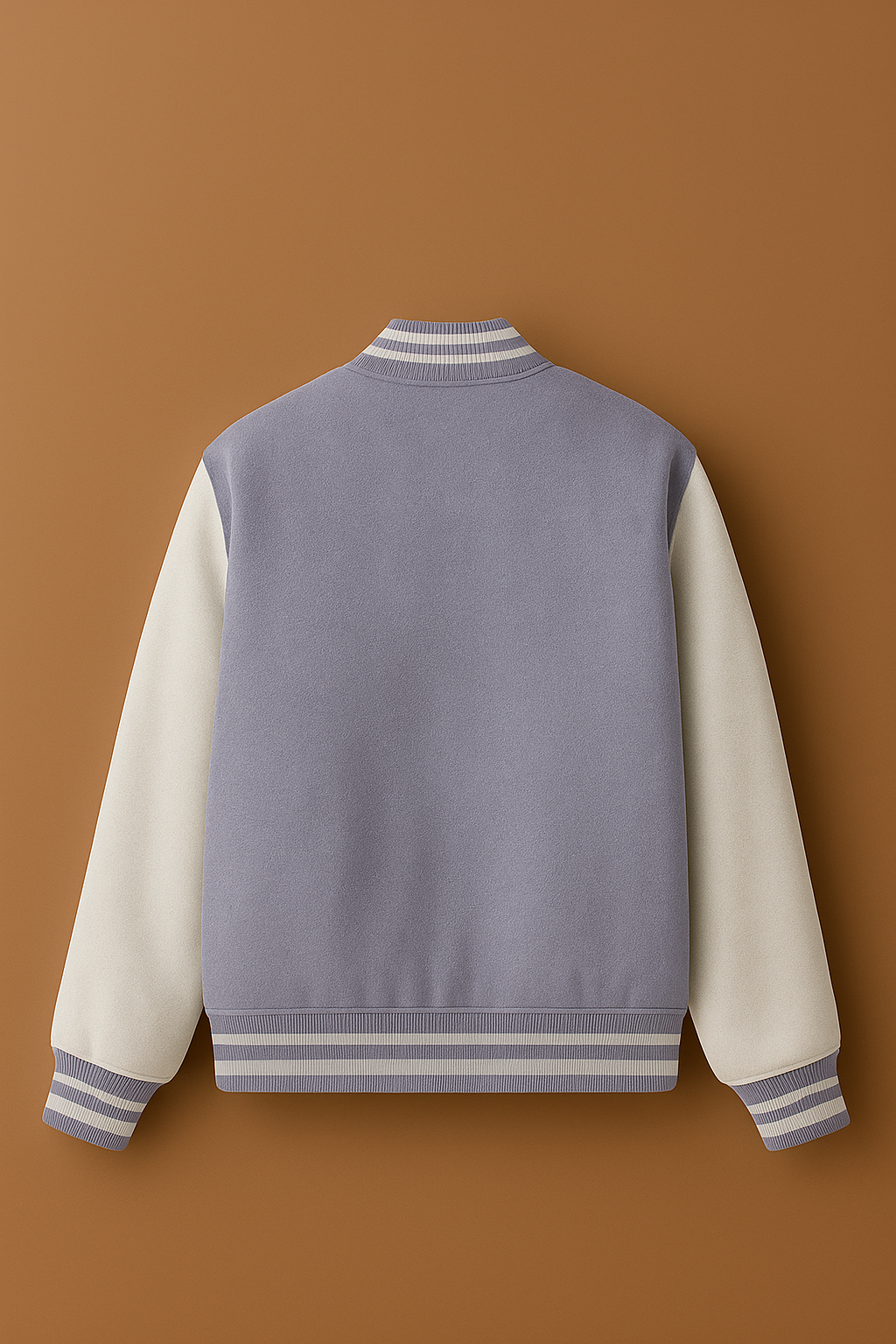 Lavender & White Varsity Letterman Jacket – Soft Pastel Retro Bomber | Unisex Collegiate Streetwear Jacket